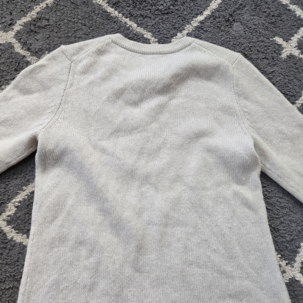 Madewell Merino Wool Long Sleeve Lace Up Front Cream Oatmeal Sweater Dress M - Picture 9 of 11